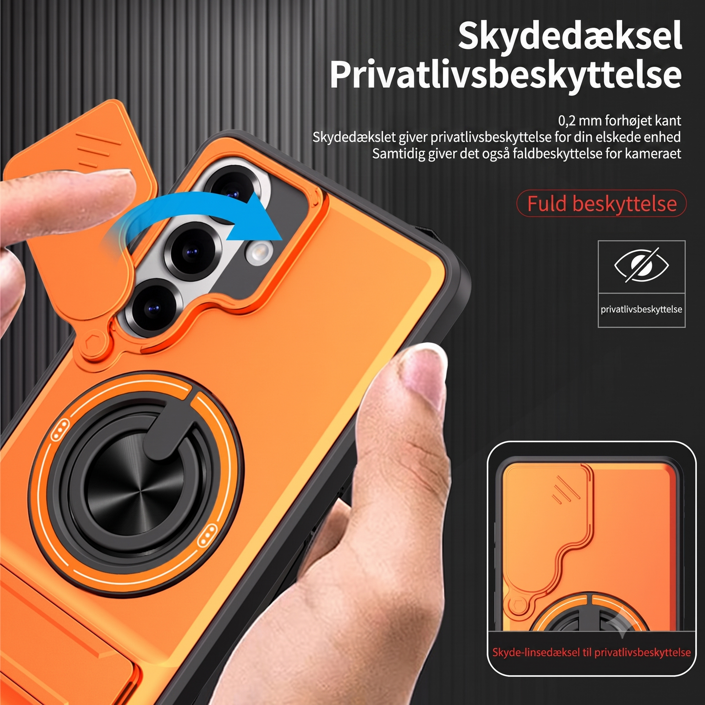 Stødsikkert Mobilcover – Med kamerabeskyttelse & ringholder