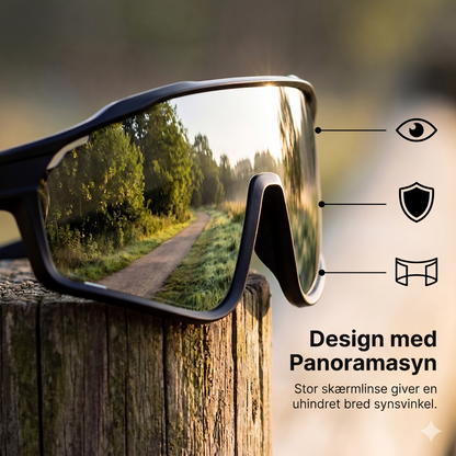 Rammeløse Panorama Sportsbriller – Optimal Vindbeskyttelse & UV-kontrol