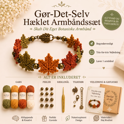 Naturfiber-baseret Håndværks-sæt til Hæklet Armbånd med Geometrisk Modulstruktur