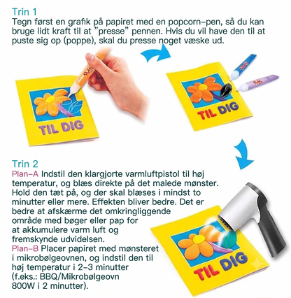DIY Bubble Popcorn tegnepenne til kreative 3D-tegninger med varmeeffekt