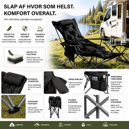 Komfortabel Justerbar Klapstol til Camping og Have