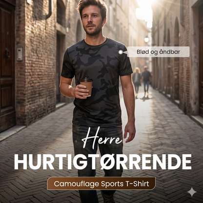 Hurtigtørrende Camouflage Sport T-shirt til Mænd til Fitness og Løb