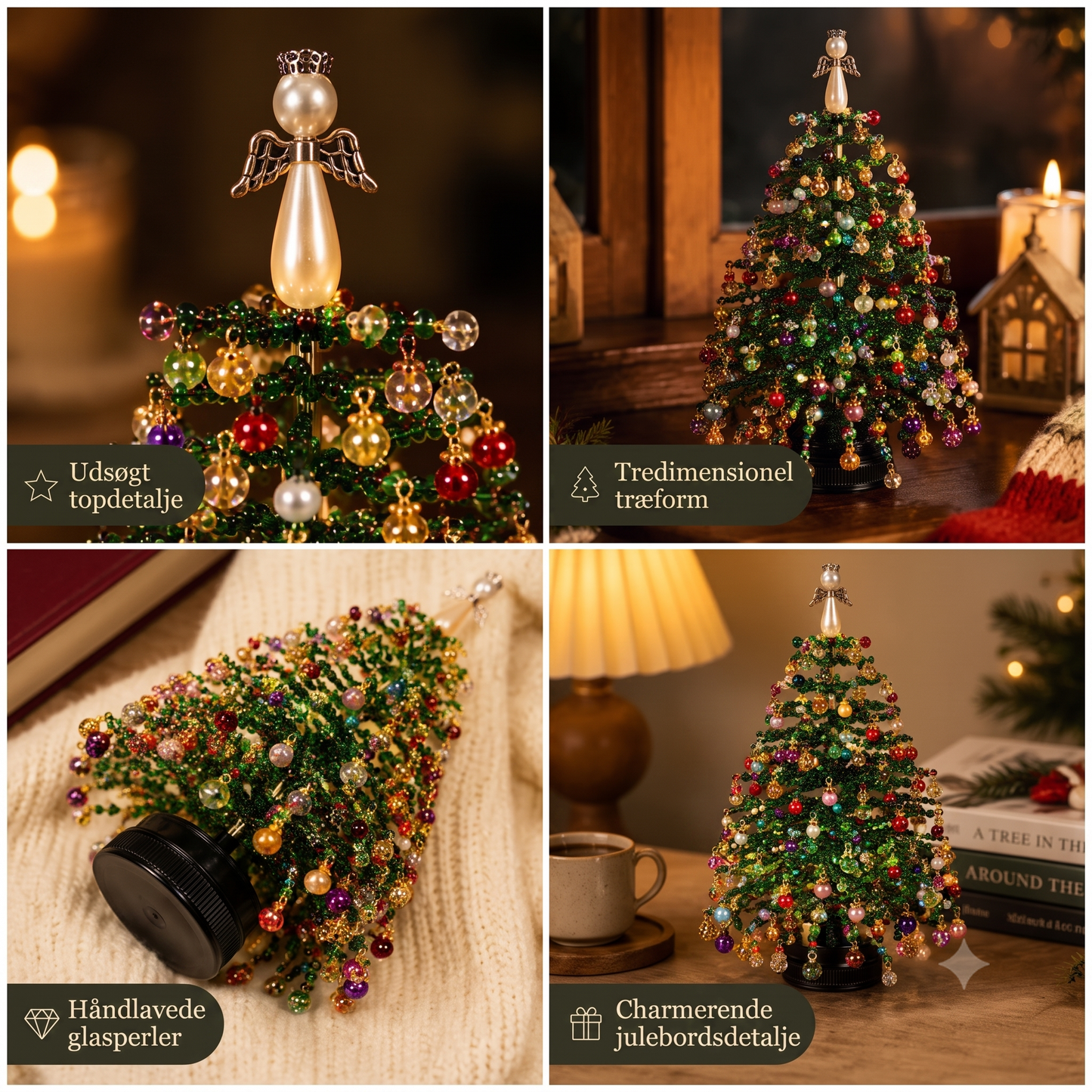 Skab dit eget juletræ med perler og glitrende DIY-dekoration