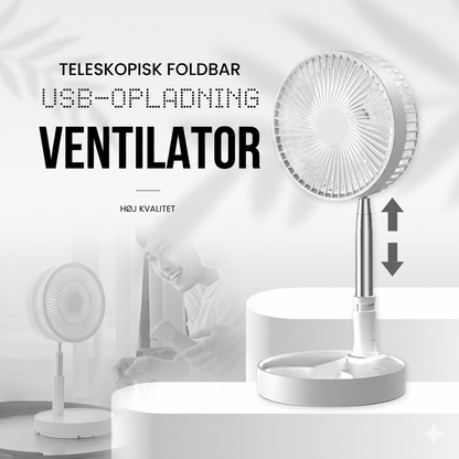 Sammenklappelig og Genopladelig Teleskopventilator