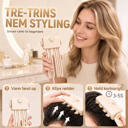 Trådløs trådløs varme-hårklemme til hårvolumen ved rødderne til fint og fladt hår