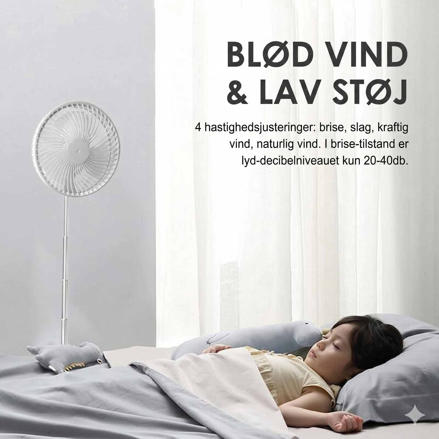 Sammenklappelig og Genopladelig Teleskopventilator