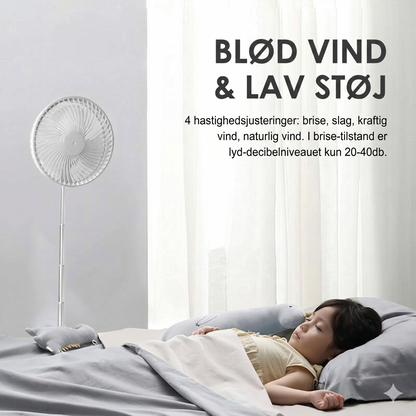 Sammenklappelig og Genopladelig Teleskopventilator