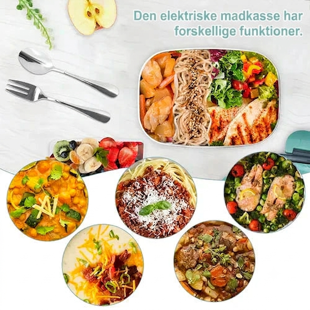 Mobil elektrisk madboks til bil og hjem i rustfrit stål med lækagesikkert design