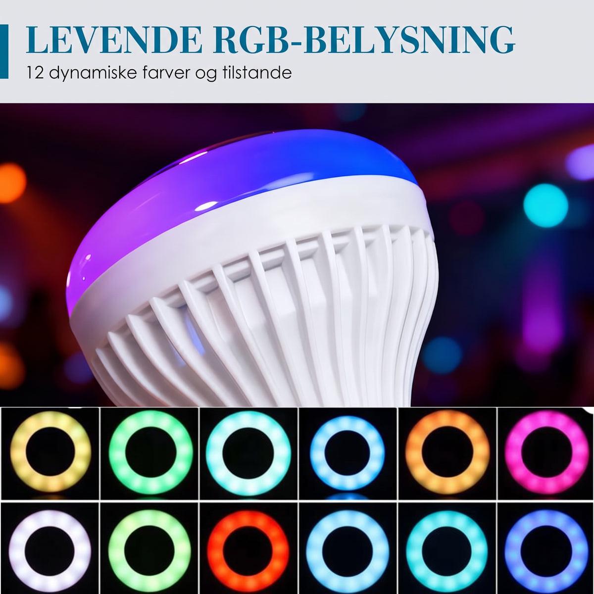 Smart musiklampe med indbygget Bluetooth-højtalere til stemningsfuld belysning og trådløs lyd