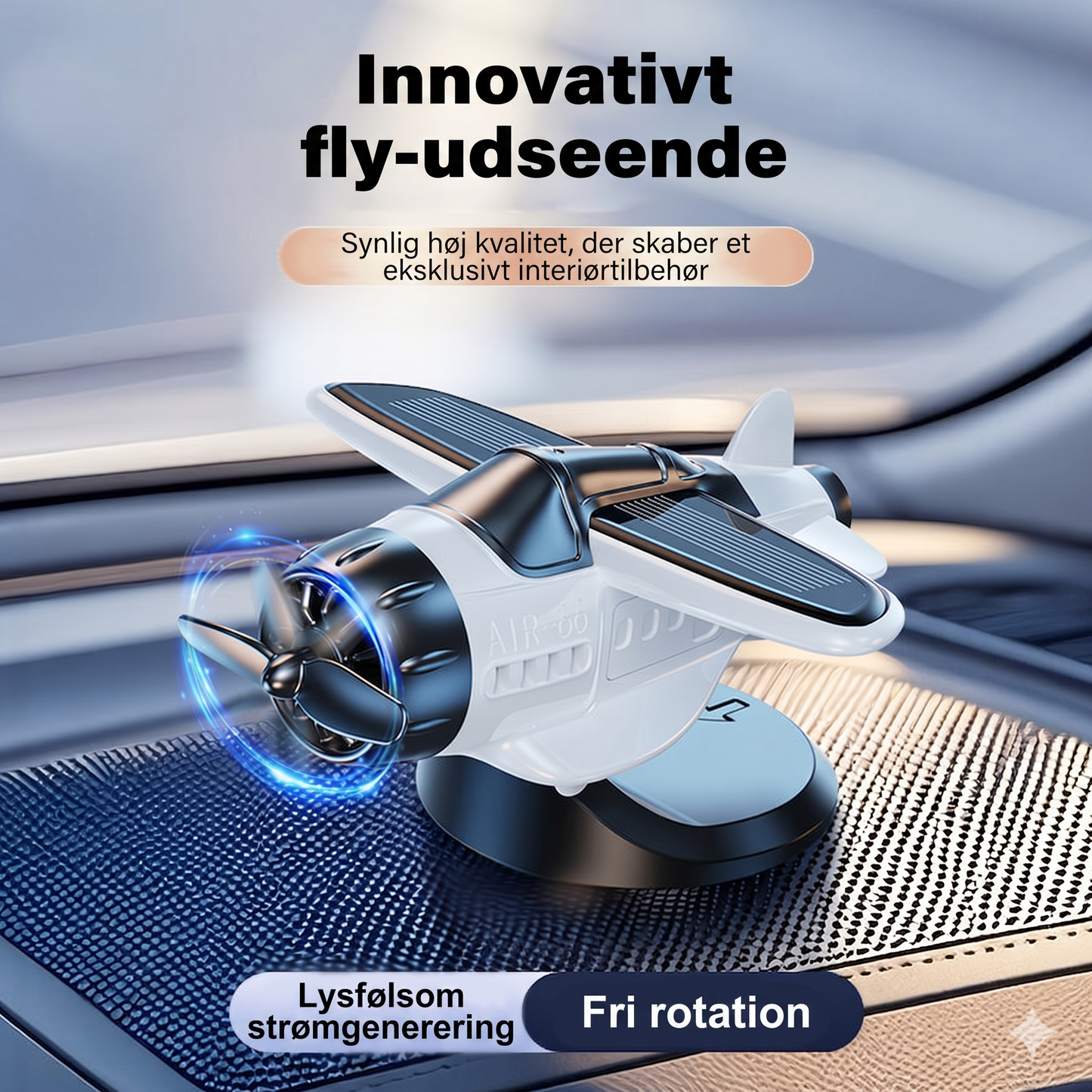 Smart Batterifri Solcelle Flyfigur til Bilens Instrumentbræt