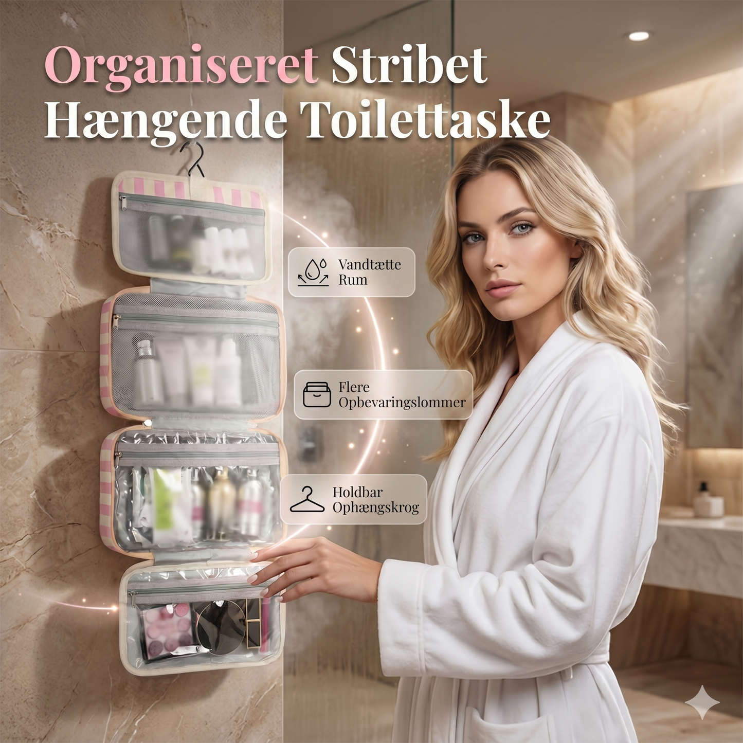 Hængende Rejsetoilettaske med 4 Rum