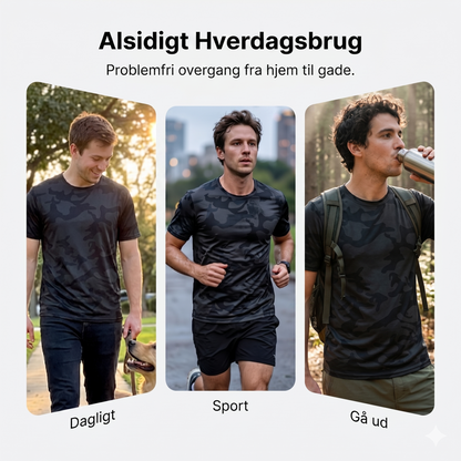 Hurtigtørrende Camouflage Sport T-shirt til Mænd til Fitness og Løb