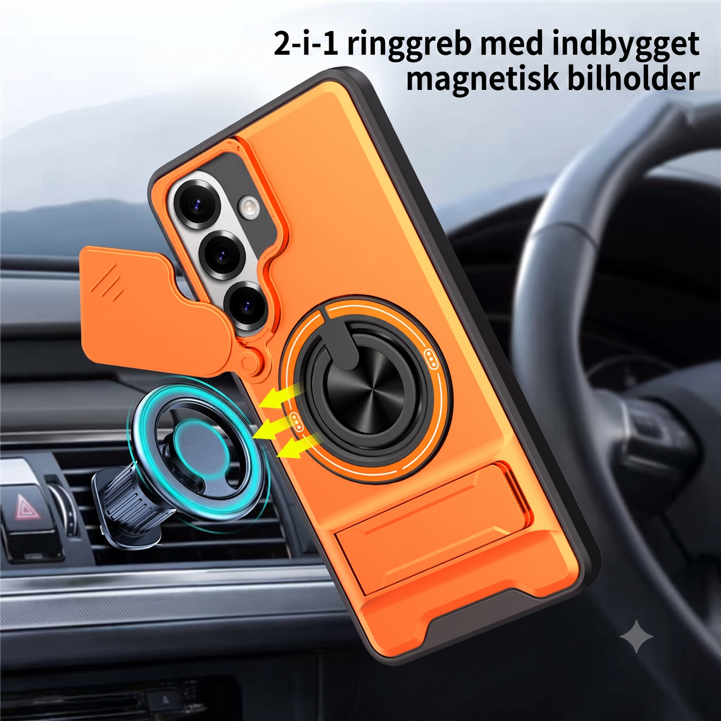 Stødsikkert Mobilcover – Med kamerabeskyttelse & ringholder