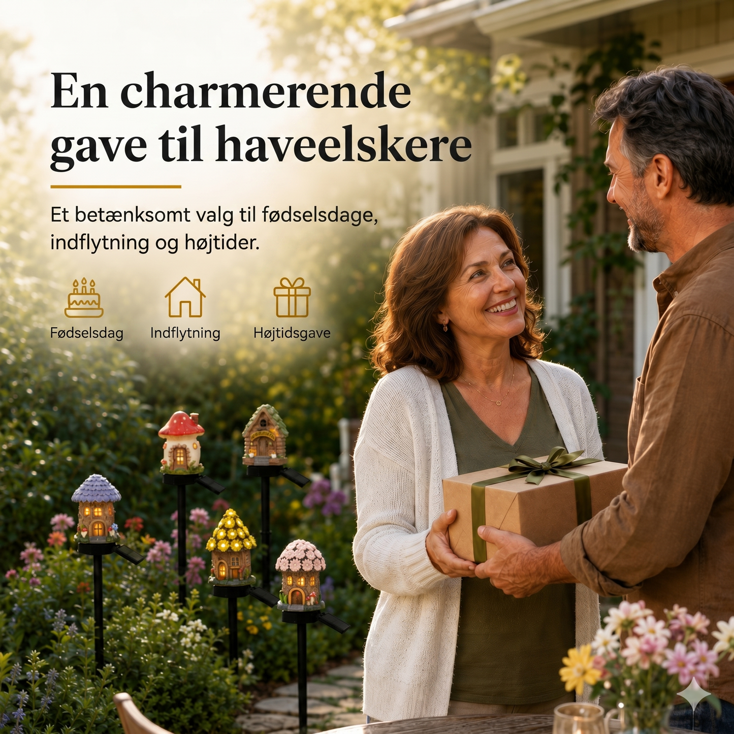 Solcelledrevet Havelampe i Eventyrligt Svampehus Design