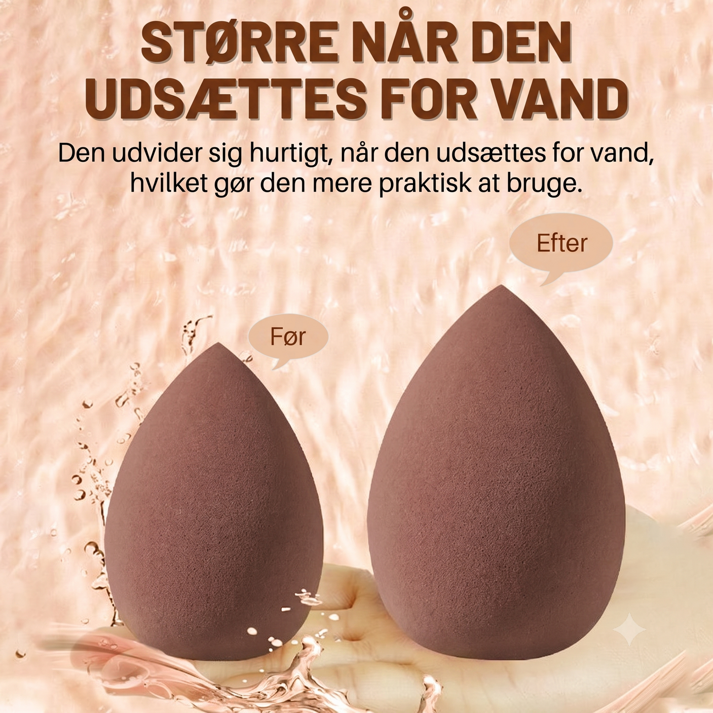 Hudvenligt Dobbeltfunktionelt Alt-i-et Makeupbørste og Blendingssvamp Sæt