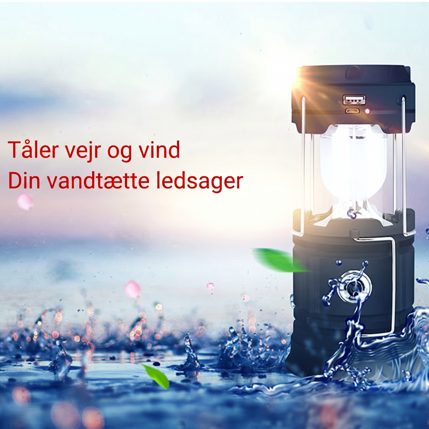 Solcelledrevet 2-i-1 Camping- og Skrivebordslampe