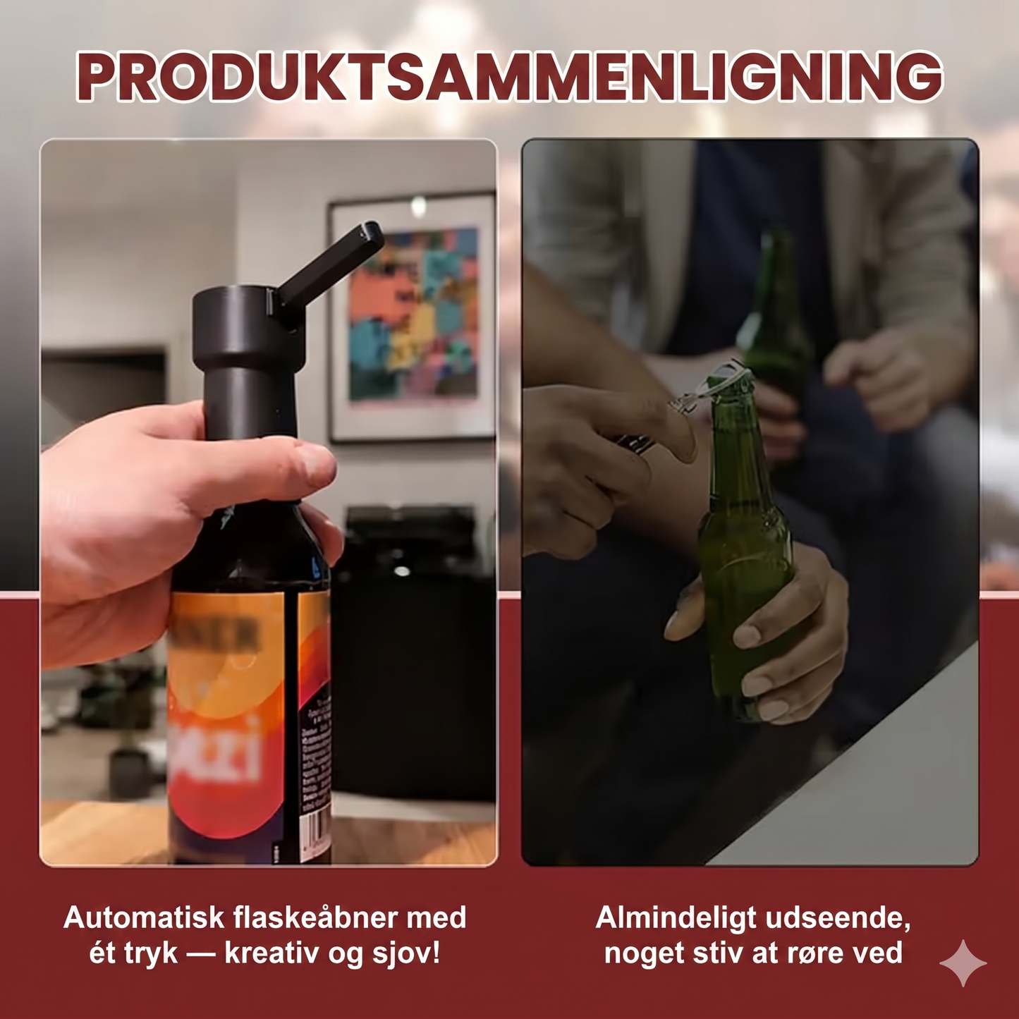 Ubesværet og Bærbar Flaskeåbner