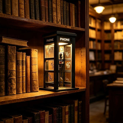 Vintage Telefonboks Stemningslampe med Varmt Lys