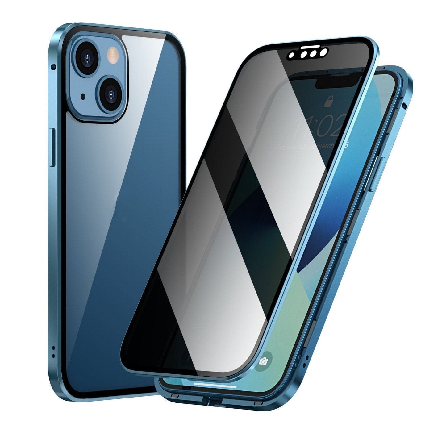 360° Privacy Mobilcover – Anti-Spy Hærdet Glas & Magnetisk Metalramme