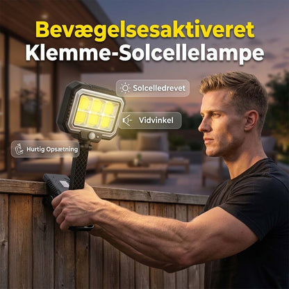 Smart Solcellelampe med Klemme & Sensor – Lys Hvor Som Helst Uden Værktøj