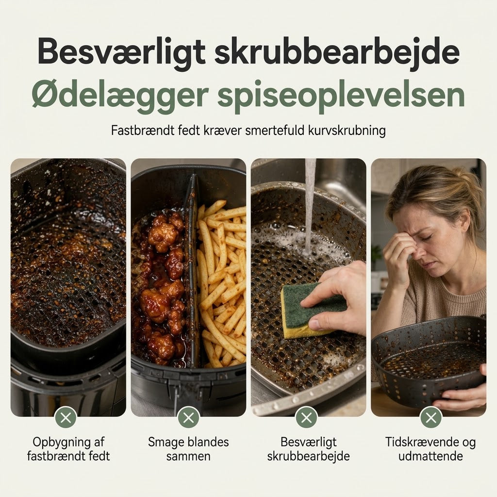 Genanvendelig Opdelt Silikoneindsats til Airfryer – Dual-Zone Design, Non-Stick Materiale & Fedtfattig Madlavning – Bevarer Original Smag og Gør Rengøring Let