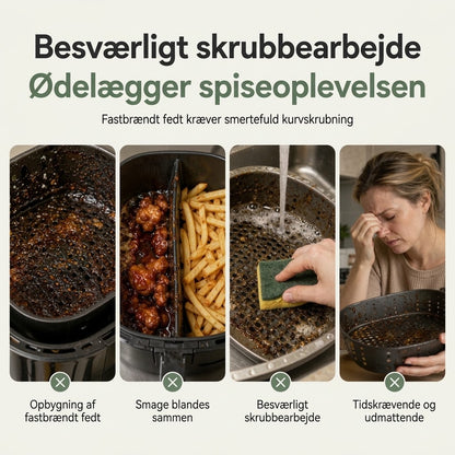 Genanvendelig Opdelt Silikoneindsats til Airfryer – Dual-Zone Design, Non-Stick Materiale & Fedtfattig Madlavning – Bevarer Original Smag og Gør Rengøring Let