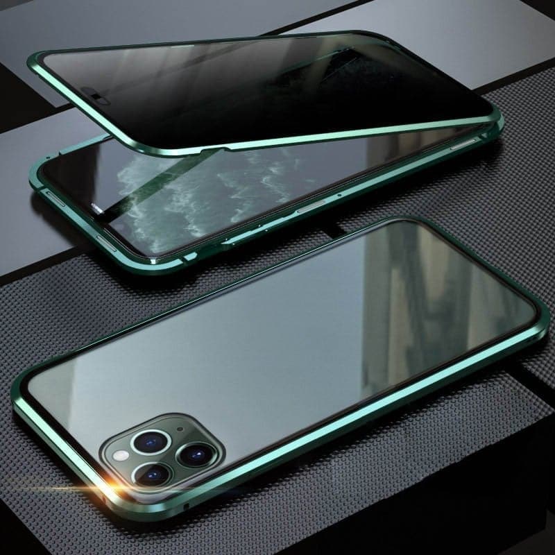 360° Privacy Mobilcover – Anti-Spy Hærdet Glas & Magnetisk Metalramme