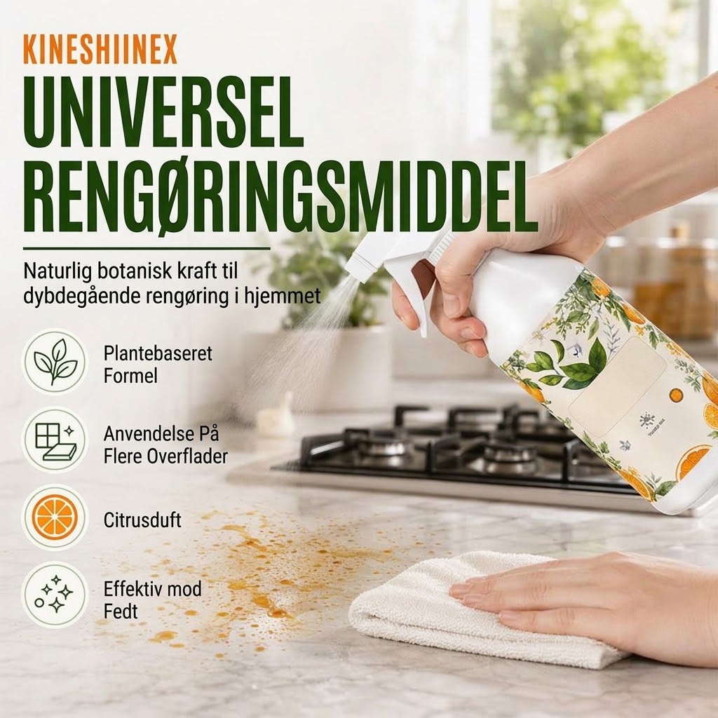 Effektiv Universalrengøringsspray – Affedter, Fjerner Pletter & Giver Frisk Duft