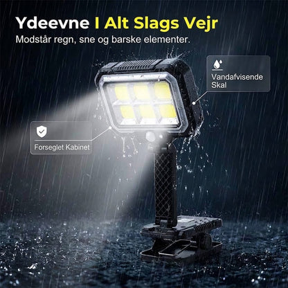 Smart Solcellelampe med Klemme & Sensor – Lys Hvor Som Helst Uden Værktøj