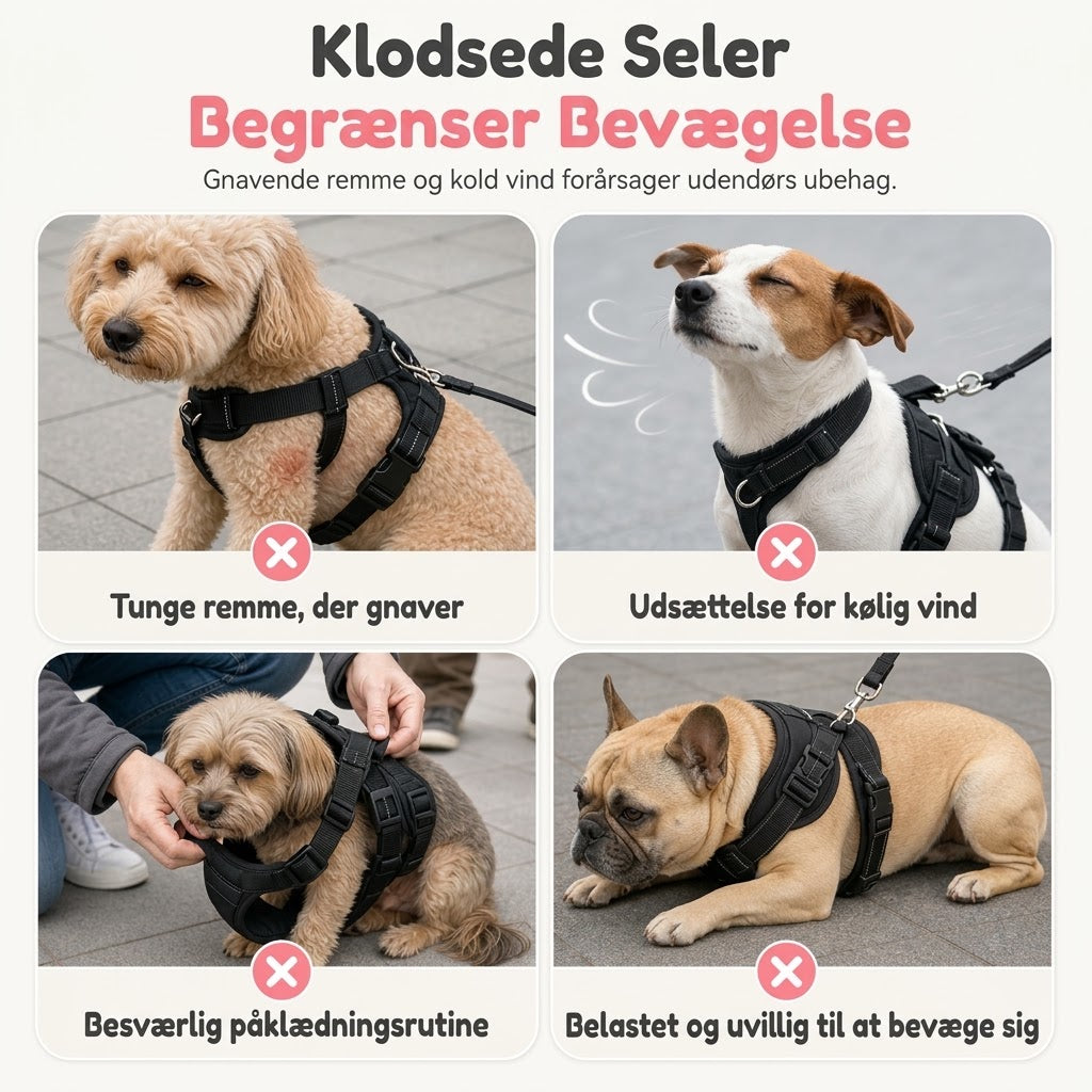 Varm Kæledyrsvest med Indbygget Sele – Gør Vinterturen Nem & Behagelig