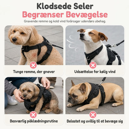 Varm Kæledyrsvest med Indbygget Sele – Gør Vinterturen Nem & Behagelig