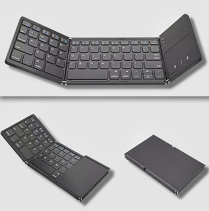 Foldbart Bluetooth Tastatur med Touchpad – Genopladeligt