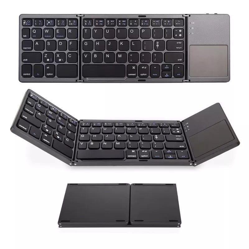 Foldbart Bluetooth Tastatur med Touchpad – Genopladeligt