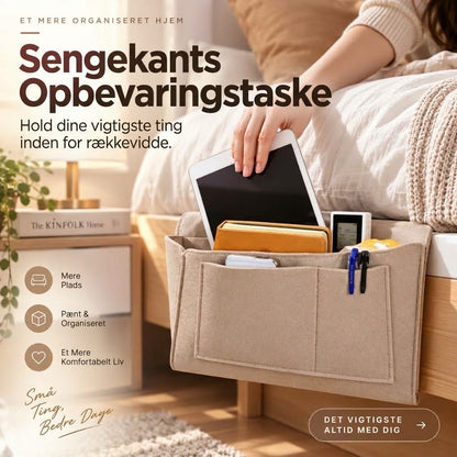 Praktisk Sengelomme i Filt – Sengeorganizer Uden Montering