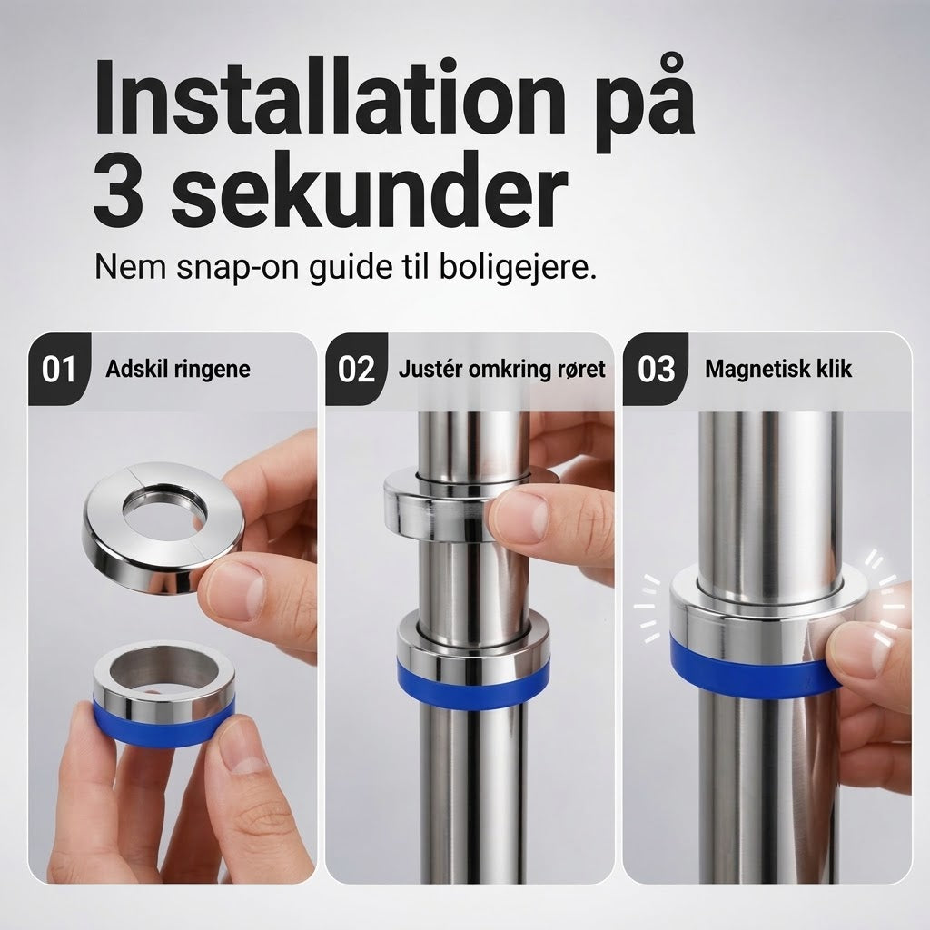 Dekorativ Magnetisk Rørrosette – Perfekt Finish Uden Værktøj