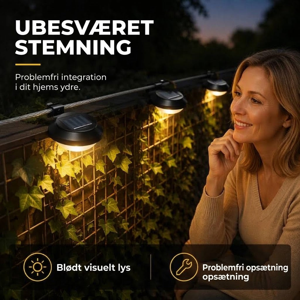 Udendørs Vandtæt Solcelle LED Lampe til Tagrender – Lys Uden Strømregning