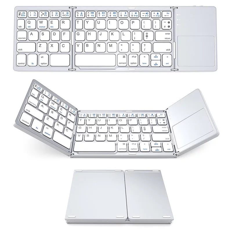Foldbart Bluetooth Tastatur med Touchpad – Genopladeligt