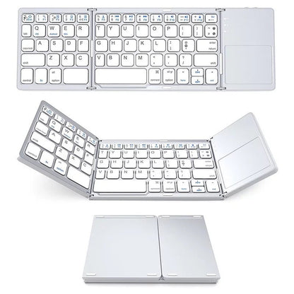 Foldbart Bluetooth Tastatur med Touchpad – Genopladeligt