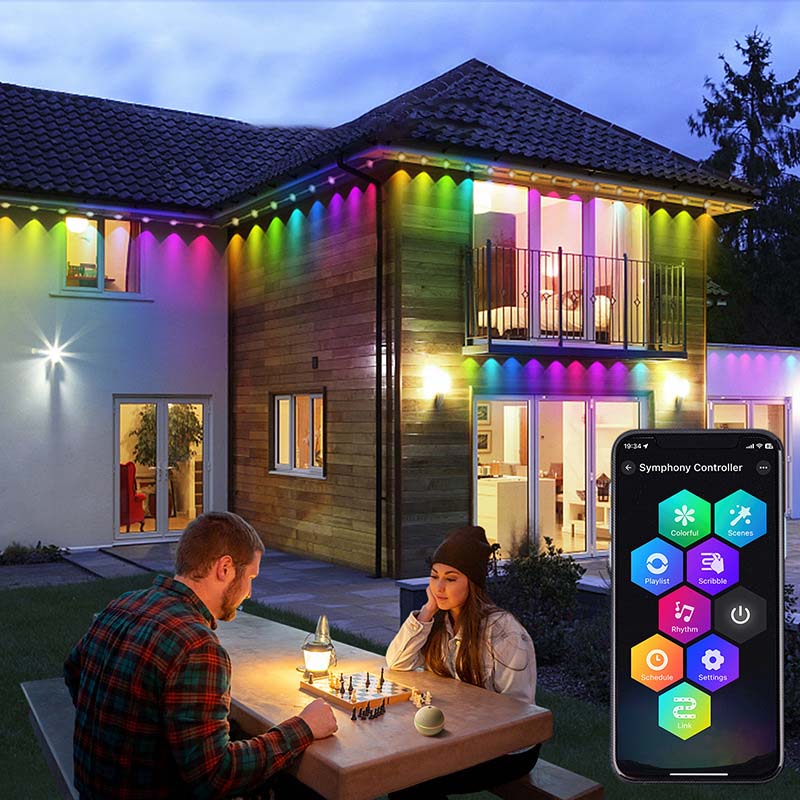 Smarte Udendørs RGB Lyskæder – App & Stemmestyring