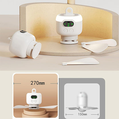 3-i-1 Camping Ventilator med Lys – Ultralydsvag motor, timer & aftageligt design