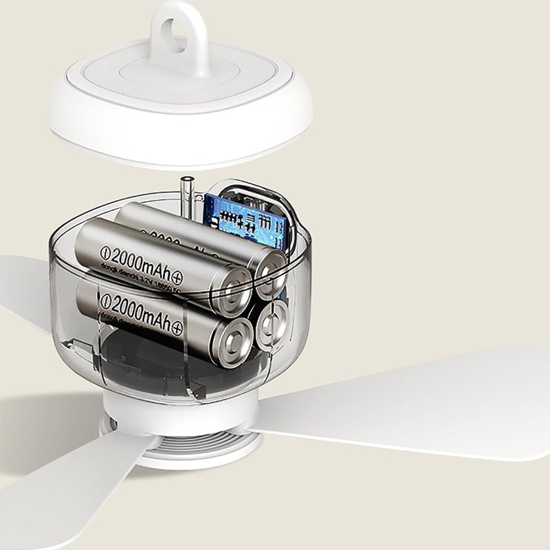 3-i-1 Camping Ventilator med Lys – Ultralydsvag motor, timer & aftageligt design
