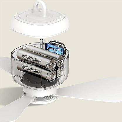 3-i-1 Camping Ventilator med Lys – Ultralydsvag motor, timer & aftageligt design