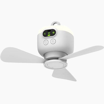 3-i-1 Camping Ventilator med Lys – Ultralydsvag motor, timer & aftageligt design
