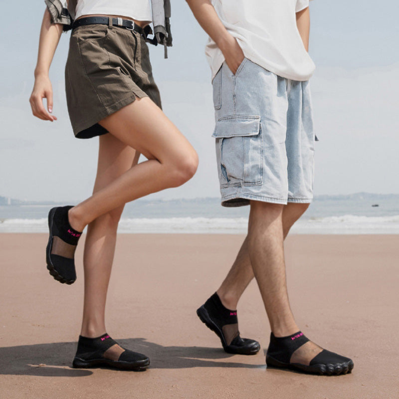 Lette Slip-on Sko til Strand og Hverdag – Åndbart Strikdesign med Skridsikkert Greb