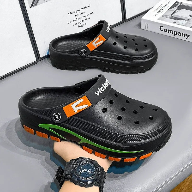 Åndbare 2-i-1 Strand-Sandaler: Skridsikker Slip-On til Mænd