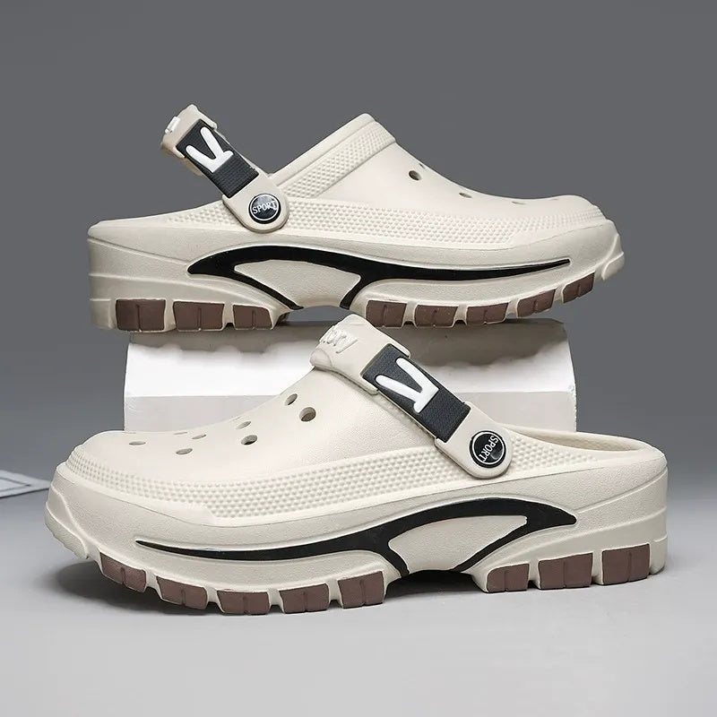 Åndbare 2-i-1 Strand-Sandaler: Skridsikker Slip-On til Mænd