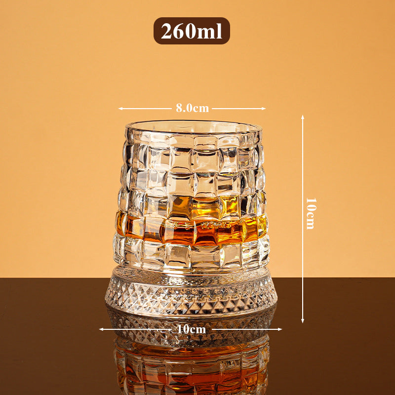 Vintage Heritage Roterende Whiskeyglas – Blyfrit Krystal med Prægninger