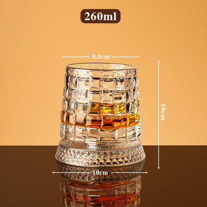 Vintage Heritage Roterende Whiskeyglas – Blyfrit Krystal med Prægninger