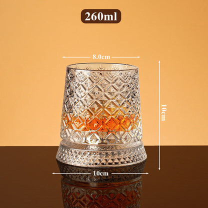 Vintage Heritage Roterende Whiskeyglas – Blyfrit Krystal med Prægninger