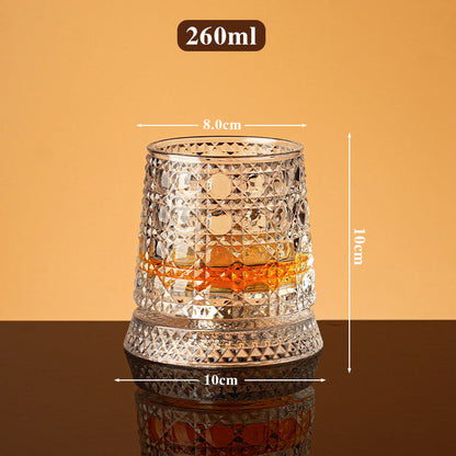 Vintage Heritage Roterende Whiskeyglas – Blyfrit Krystal med Prægninger